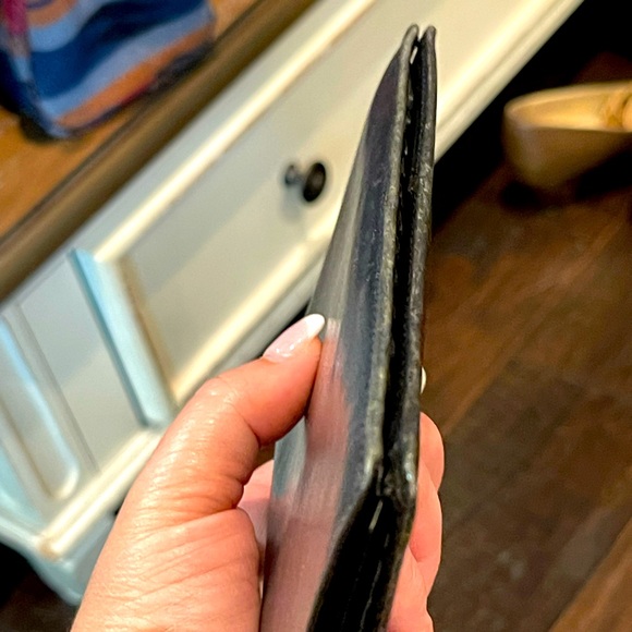 Vintage Dilana Black Leather Credit Card Case Carrier Bifold Wallet - Picture 9 of 13